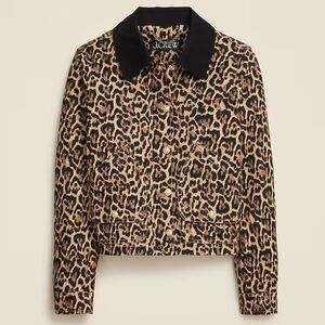 J.Crew | Short Barn Jacket™ in leopard cotton canvas
